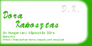 dora kaposztas business card