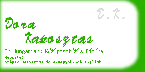 dora kaposztas business card